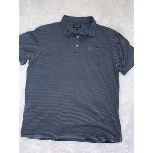 Fish Hippie Co. Men’s XL Blue & White Striped Knit Polo. Soft, Grt. Quality